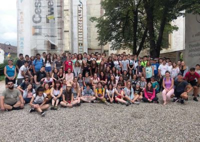 Group picture during youth travel camp in Transylvania